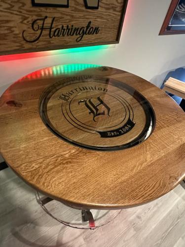 Engraved Barrel Table